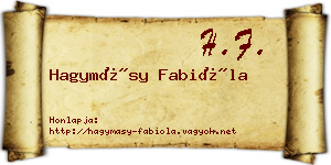 Hagymásy Fabióla névjegykártya